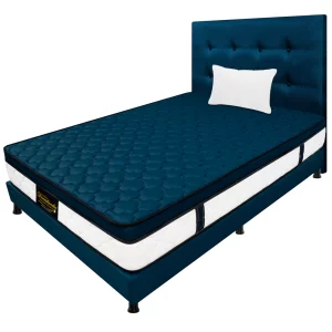 Dormilandia - Colchón Dublín, base cama, cabecero dublín y almohadas Multiflex. (100 cm x 190 cm)